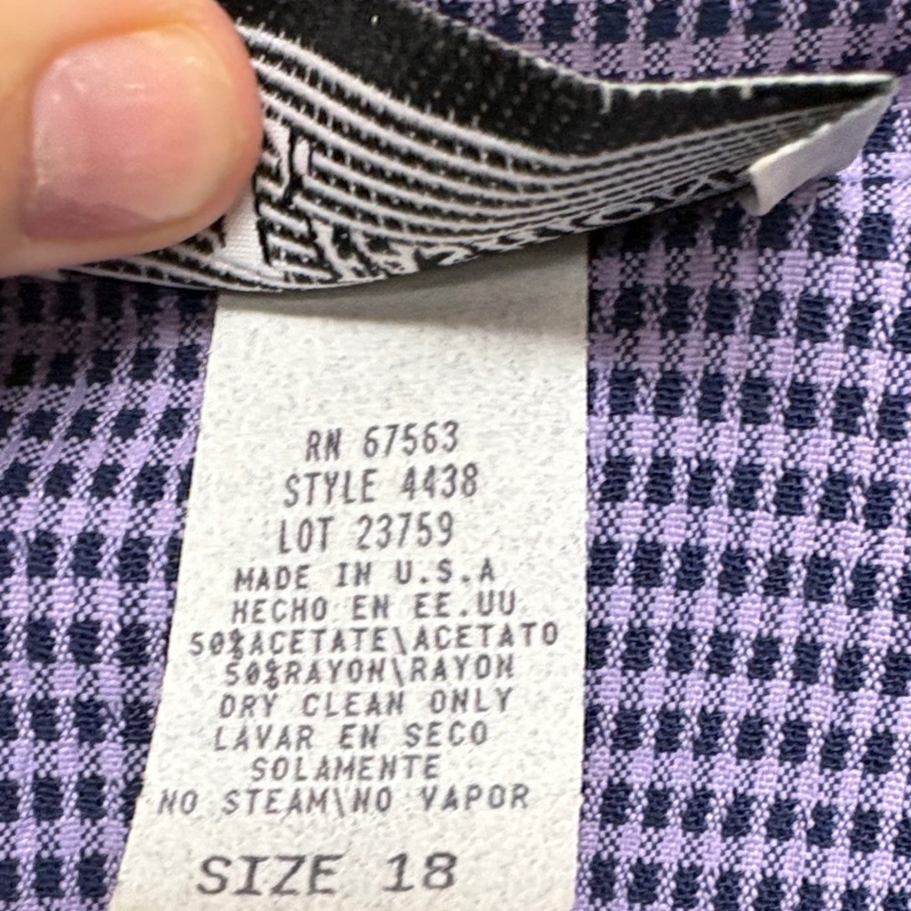 Vintage Purple Checkered Floral Dress - Picture 3 of 6